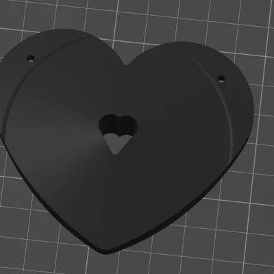 Móc khóa hình trái tim thiết kế 3D đơn giản, tinh tế