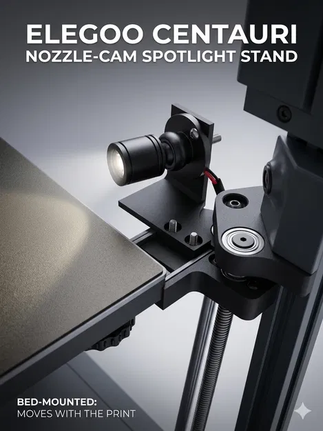 Giá đỡ đèn Spotlight gắn bàn in cho Elegoo Centauri - Image 1