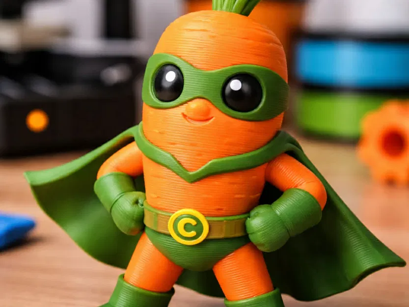 Super Carrot Hero | Mô hình 3D Siêu nhân Cà rốt dễ thương & hài hước - Image 1