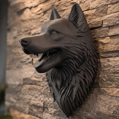 Mô hình đầu chó Husky 3D trang trí treo tường độc đáo