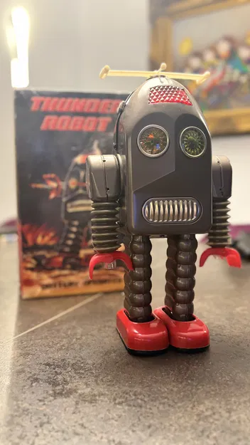 Mô hình 3D Robot Thunder cổ điển thập niên 1950 đầy hoài niệm - Image 1