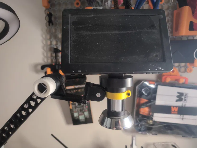 Ngàm giữ kính hiển vi và đèn trợ sáng (Microscope Holder) in 3D - Image 1