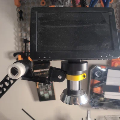 Ngàm giữ kính hiển vi và đèn trợ sáng (Microscope Holder) in 3D