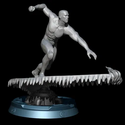 Mô hình 3D nhân vật Surfista Prateado (Silver Surfer) cực đẹp