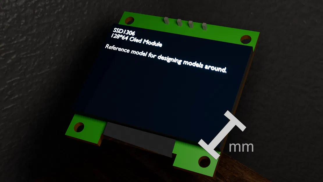 Mô hình CAD tham khảo màn hình OLED SSD1306 128x64 - Image 1