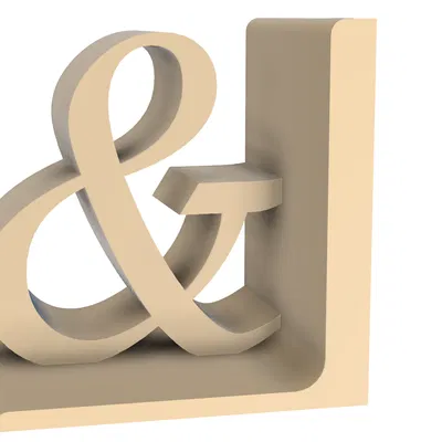 Chặn sách Ampersand Bookend: Thiết kế dấu & trang trí kệ sách