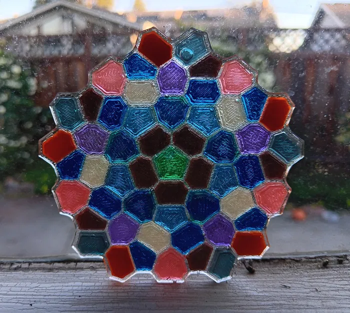 Khuôn mẫu làm suncatcher Voronoi Penrose bằng nhựa resin - Image 4