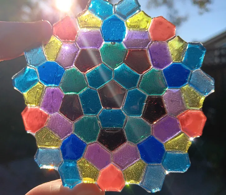 Khuôn mẫu làm suncatcher Voronoi Penrose bằng nhựa resin - Image 14