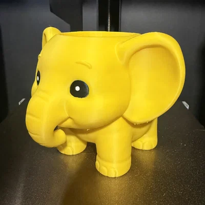 Chậu trồng cây hình voi con chibi xinh xắn (3D Printing Model)