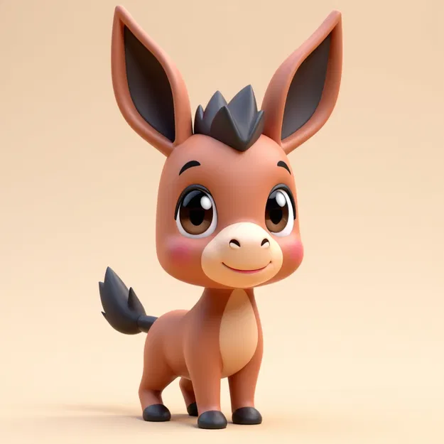 Mô hình chú lừa nhỏ (Donkey) đáng yêu - Mẫu in 3D trang trí tuyệt đẹp - Image 1