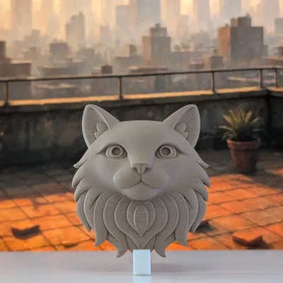 Đầu Mèo Cách Điệu – Mô Hình Trang Trí Treo Tường Tiện Lợi