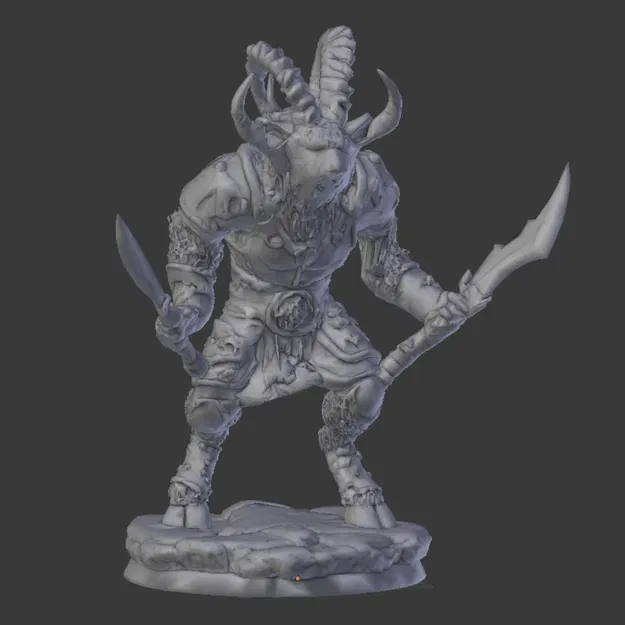 Mô hình chiến binh người dê 28mm (Goat Warrior) in 3D không cần support - Image 2