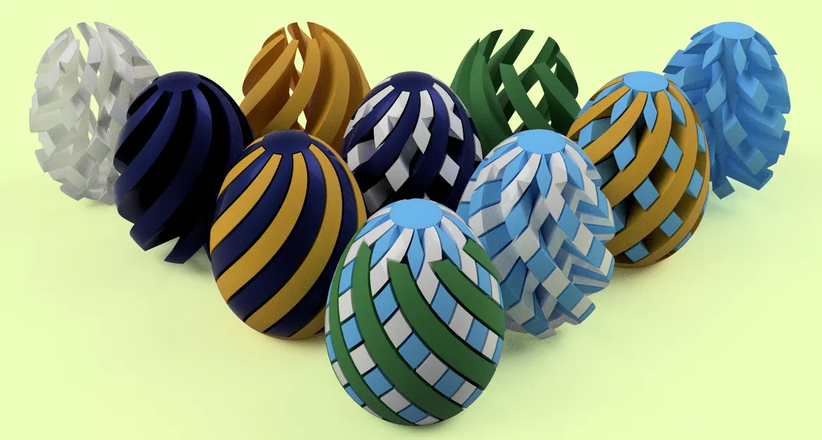 Mô hình trứng Phục sinh xoắn ốc có thể lắp ghép - Image 1