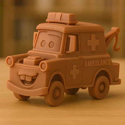 Mô hình xe cấp cứu Mater 3D (Ambulance Mater) - In 3D cực chất