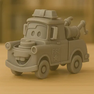 Mô hình xe cứu hỏa Mater in 3D độc đáo cho người yêu xe