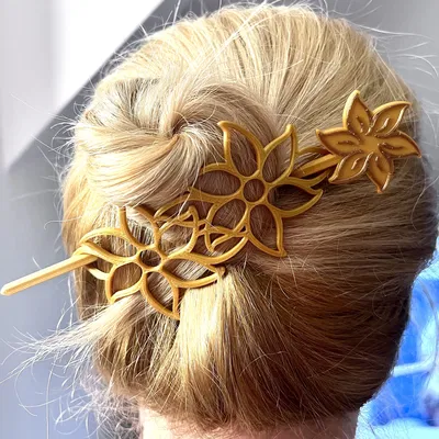 Kẹp tóc hình hoa 3D (Flowers Slide Hair Clip) xinh xắn, dễ in