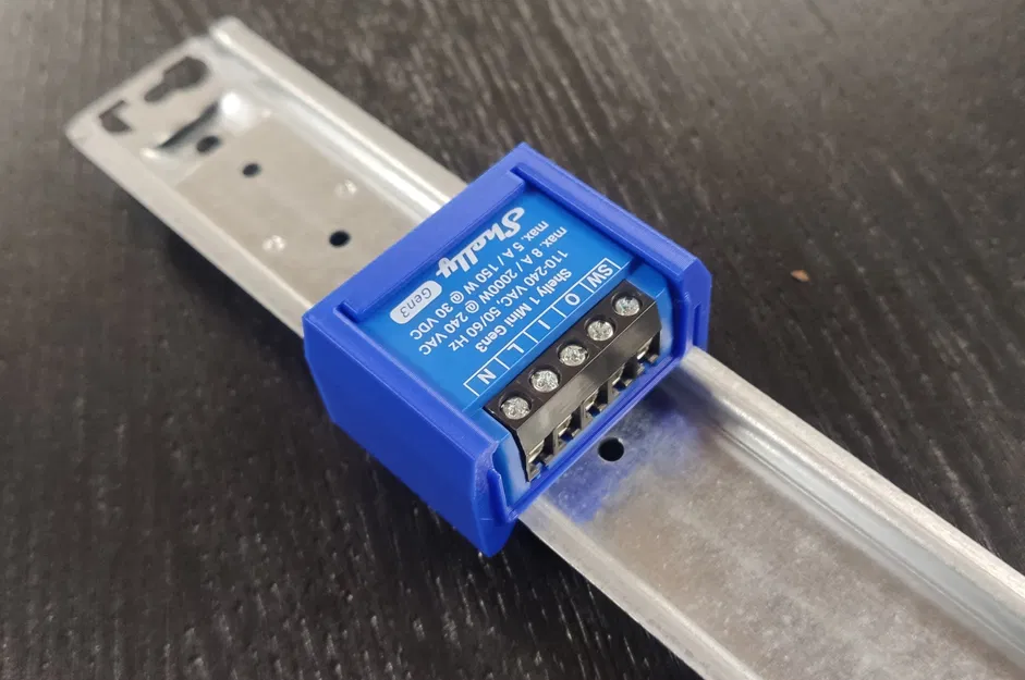 Giá đỡ Shelly 1 Mini Gen3 gắn thanh ray DIN - Image 1