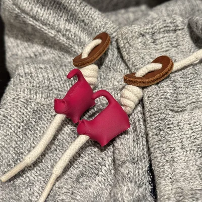 Phụ kiện dây rút áo Hoodie hình mèo 3D độc đáo