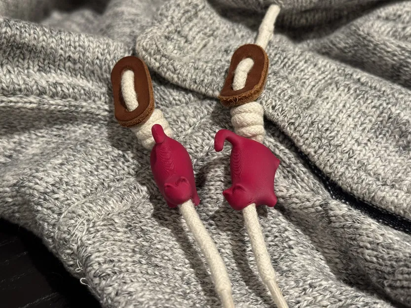 Phụ kiện dây rút áo Hoodie hình mèo 3D độc đáo - Image 2