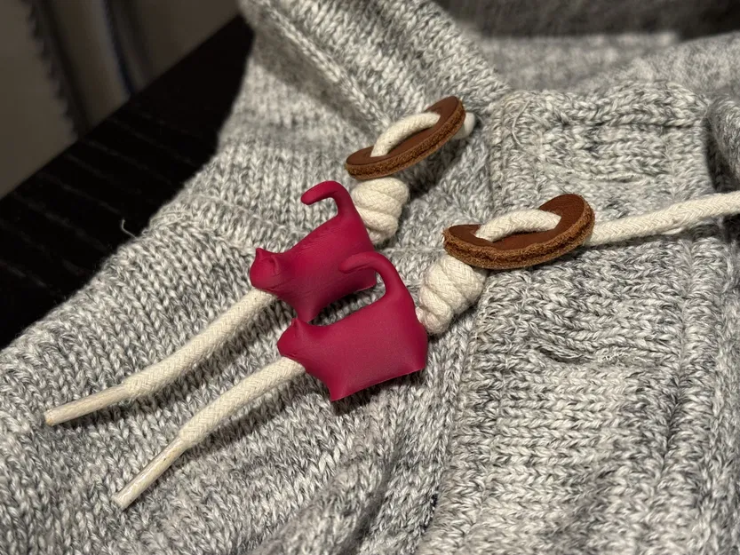 Phụ kiện dây rút áo Hoodie hình mèo 3D độc đáo - Image 3