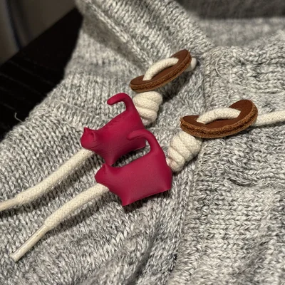 Phụ kiện dây rút áo Hoodie hình mèo 3D độc đáo