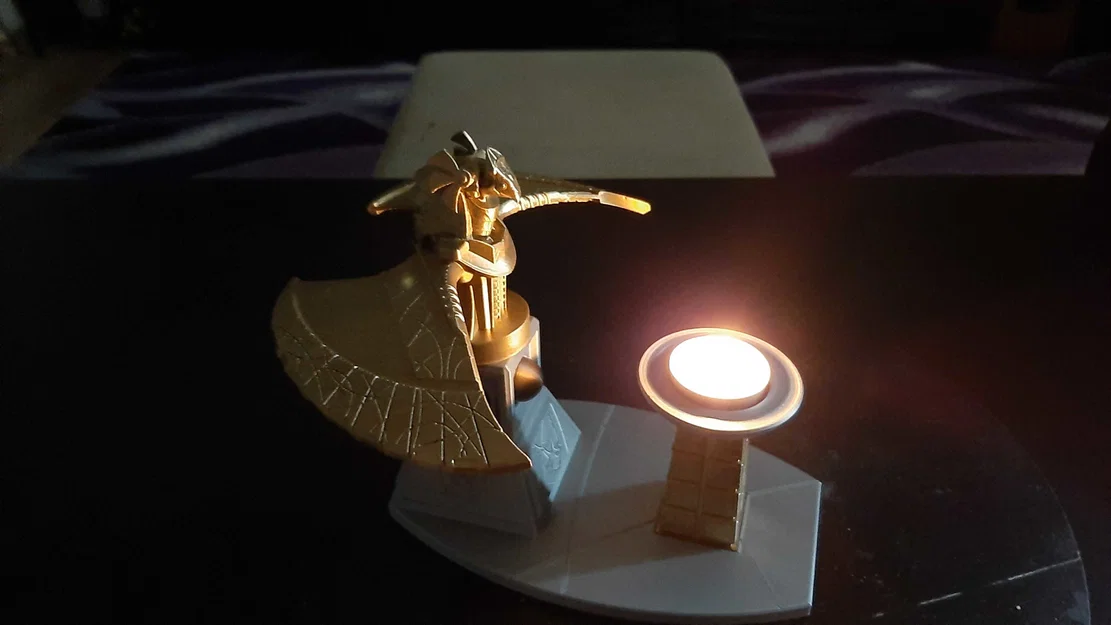 Chân đế nến Goa'uld với tượng thần Horus - Mô hình trang trí 3D độc đáo - Image 2