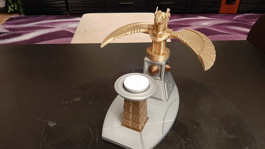 Chân đế nến Goa'uld với tượng thần Horus - Mô hình trang trí 3D độc đáo - Image 4