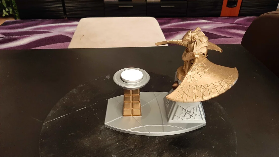Chân đế nến Goa'uld với tượng thần Horus - Mô hình trang trí 3D độc đáo - Image 5