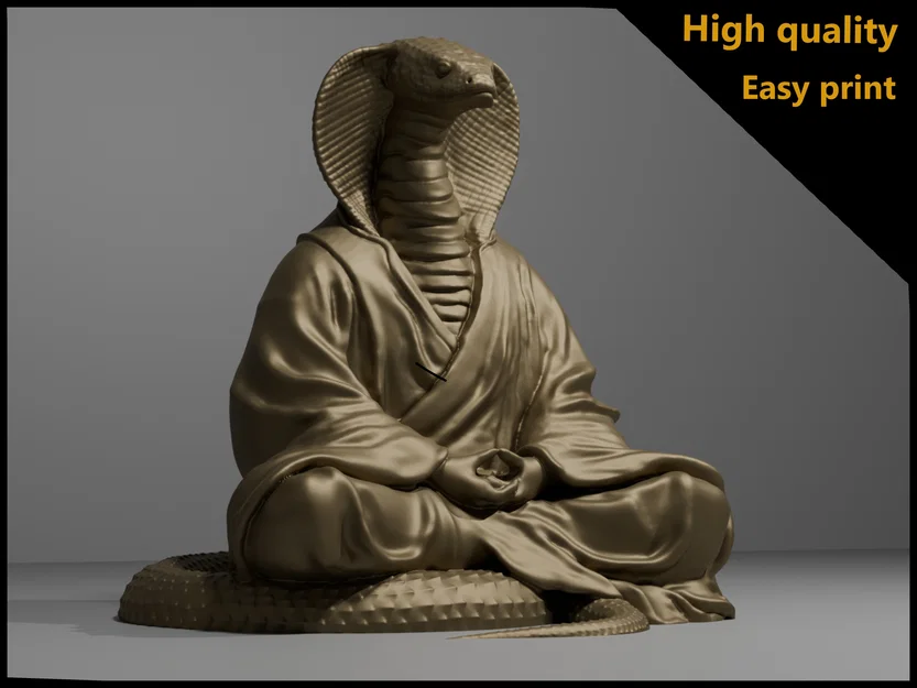 Mô hình 3D rắn thiền định (Meditating Snake) trang trí độc đáo - Image 3