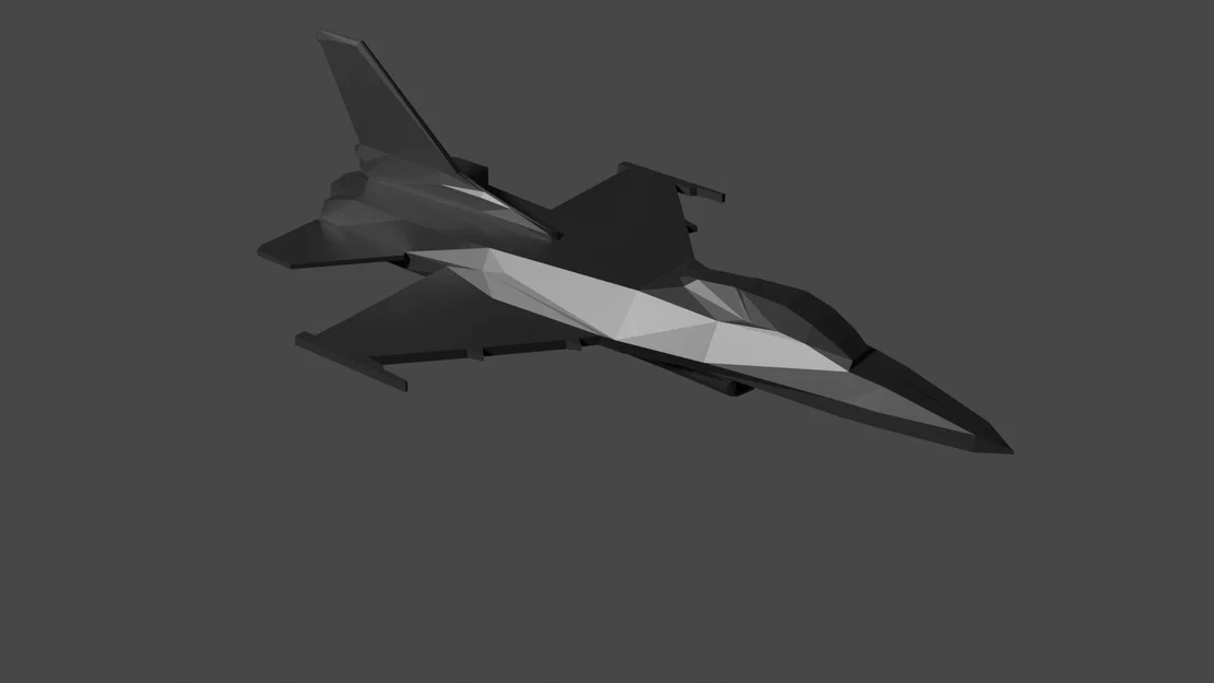 Mô hình máy bay chiến đấu F16 Low Poly độc đáo cho in 3D - Image 1