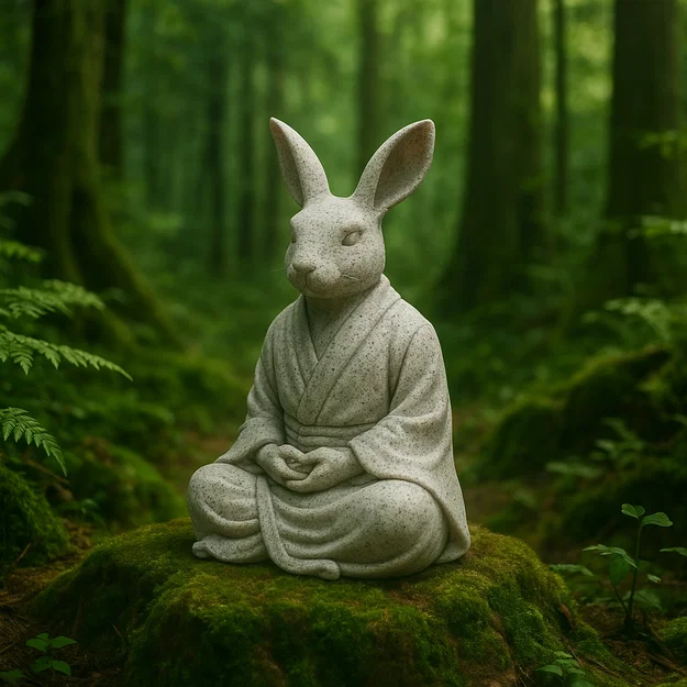 Mô hình thỏ ngồi thiền Bunny-bunny Meditating in 3D cực dễ - Image 1