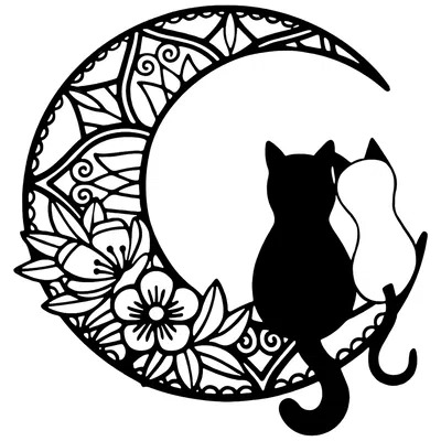 Mô hình trang trí Mèo và Trăng cực đẹp cho không gian sống