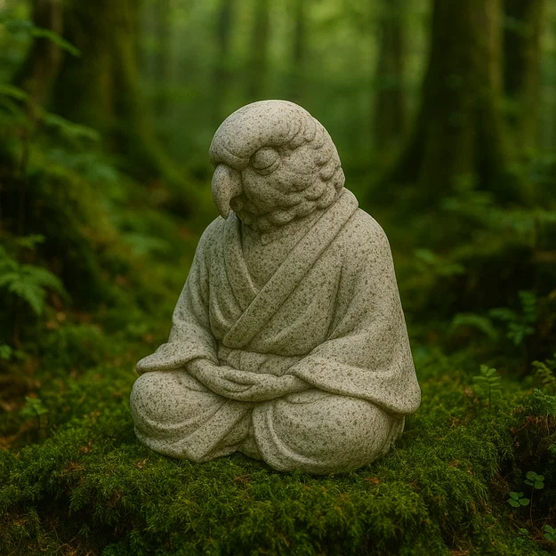 Mẫu in 3D chú chim thiền định xinh xắn - Bird-bird Meditating - Image 1