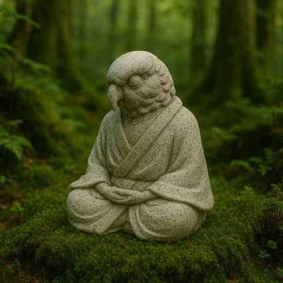 Mẫu in 3D chú chim thiền định xinh xắn - Bird-bird Meditating
