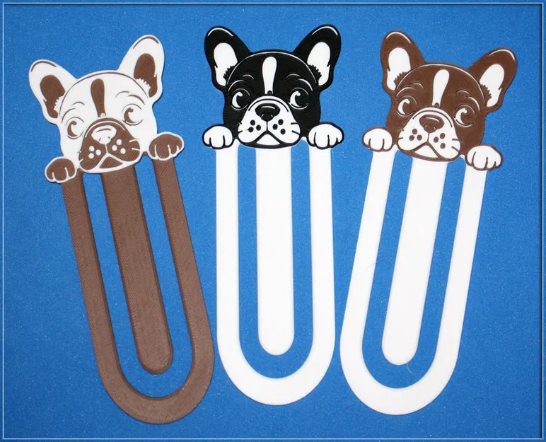 Kẹp sách French Bulldog dễ thương - Mẫu in 3D trang trí độc đáo - Image 1