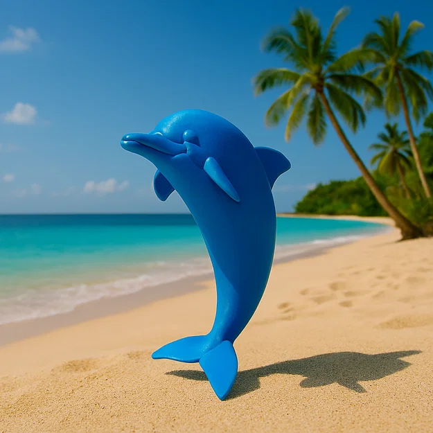 Mô hình chú cá heo đứng (Standing Dolphin) in 3D trang trí độc đáo - Image 1