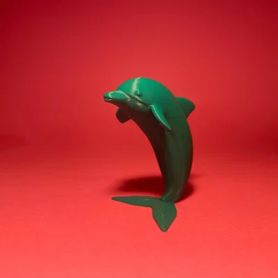 Mô hình chú cá heo đứng (Standing Dolphin) in 3D trang trí độc đáo