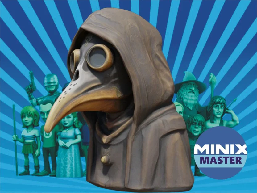 Mô hình tượng bác sĩ dịch hạch (Plague Doctor Bust) 3D độc đáo - Image 1