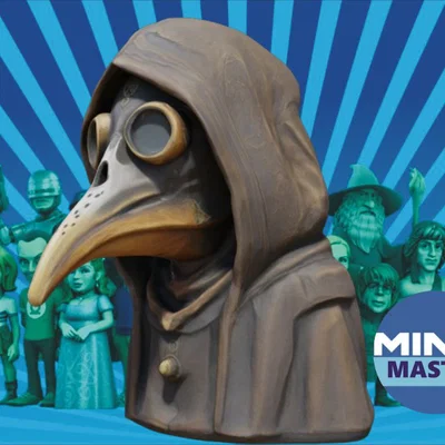Mô hình tượng bác sĩ dịch hạch (Plague Doctor Bust) 3D độc đáo