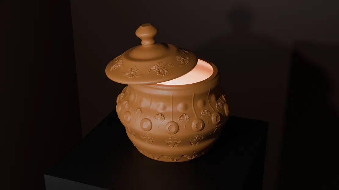 Mẫu bình trang trí cổ điển có nắp in 3D đẹp mắt - Image 2