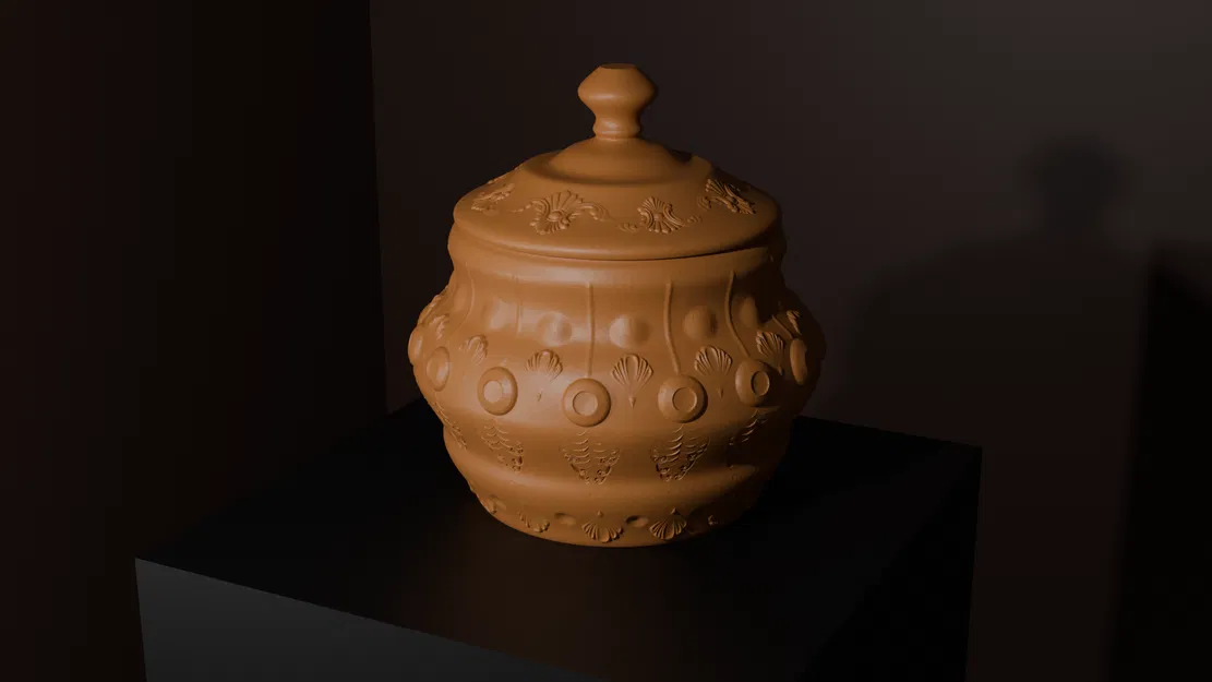 Mẫu bình trang trí cổ điển có nắp in 3D đẹp mắt - Image 3