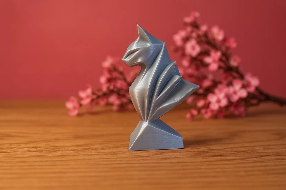 Tác phẩm điêu khắc Mèo nghệ thuật phong cách Low-poly in 3D - Image 1
