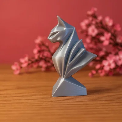 Tác phẩm điêu khắc Mèo nghệ thuật phong cách Low-poly in 3D