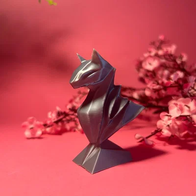 Tác phẩm điêu khắc Mèo nghệ thuật phong cách Low-poly in 3D