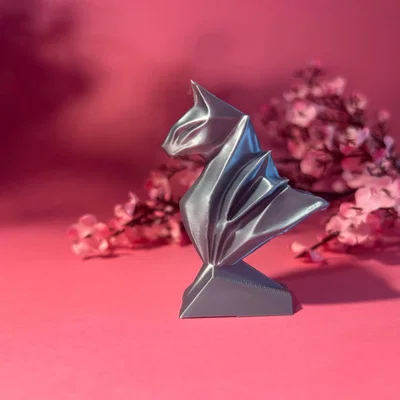 Tác phẩm điêu khắc Mèo nghệ thuật phong cách Low-poly in 3D