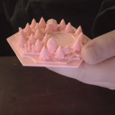 Mô hình ô lục giác rừng (Catan wood tile) 3D tuyệt đẹp