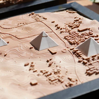 Mô hình địa hình Kim tự tháp Giza - Ai Cập