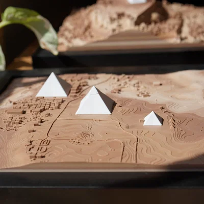 Mô hình địa hình Kim tự tháp Giza - Ai Cập