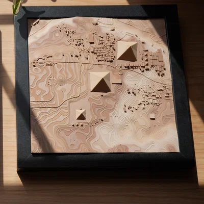 Mô hình địa hình Kim tự tháp Giza - Ai Cập