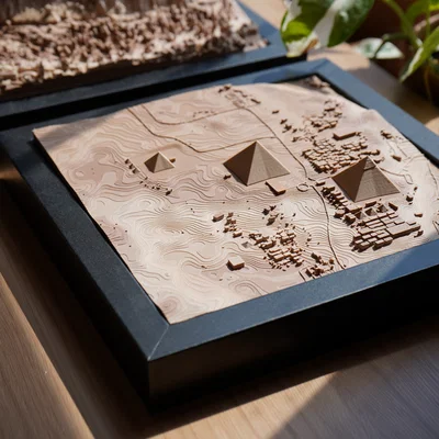 Mô hình địa hình Kim tự tháp Giza - Ai Cập